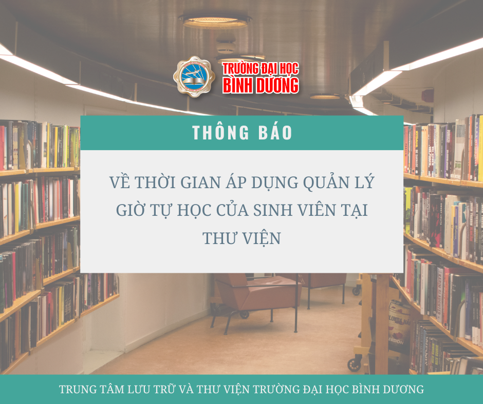 Thông báo về thời gian áp dụng quản lý giờ tự học của sinh viên tại Thư viện